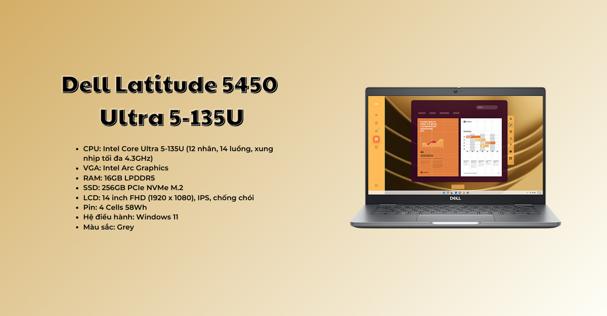 Dell Latitude 5450 : Ultra 5-135U