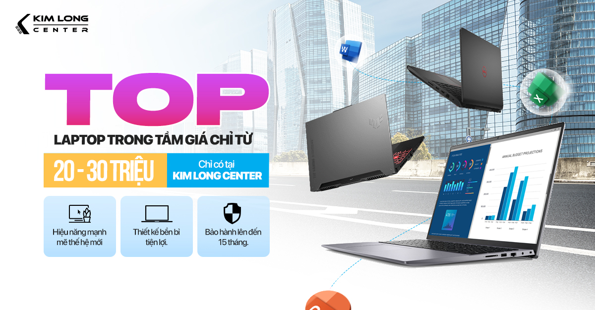 Top laptop trong tầm giá 20-30 triệu đáng mua nhất 2026